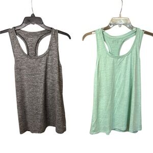 Women’s Jockey Moisture Wicking Racer Back Tank Mint Sea/Black Spacedye - M